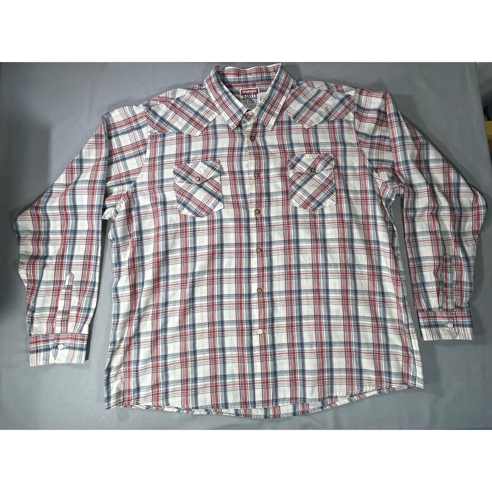 Vintage Wrangler Jean Co Button Down Long Sleeve Shirt Size 3XL Cowboy